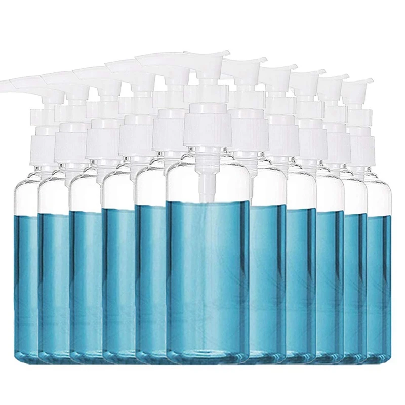 Botellas de viaje transparentes con bomba, botella dispensadora de loción para agua, Aceite de Masaje, champú, paquete de 36, 3,4 Oz/100Ml