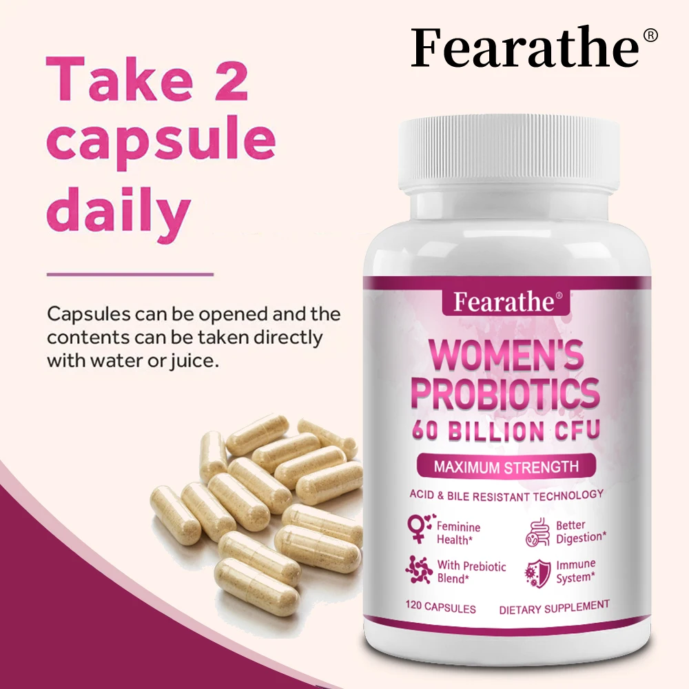 Women’s Probiotic with Prebiotics, D-Mannose & Oregano Leaf, Support Gut Digestive Health, Ease Bloating, Boost Immune Defense