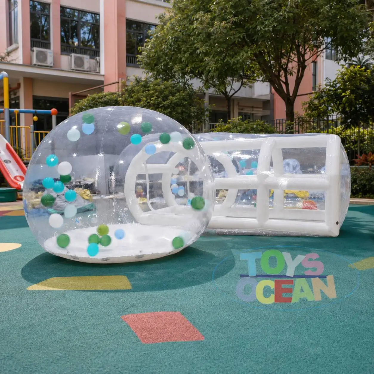 Outdoor parent-child inflatable bubble house, double-ball connected PVC  Commercial Inflatable Bubble House, Double-Ball Connect
