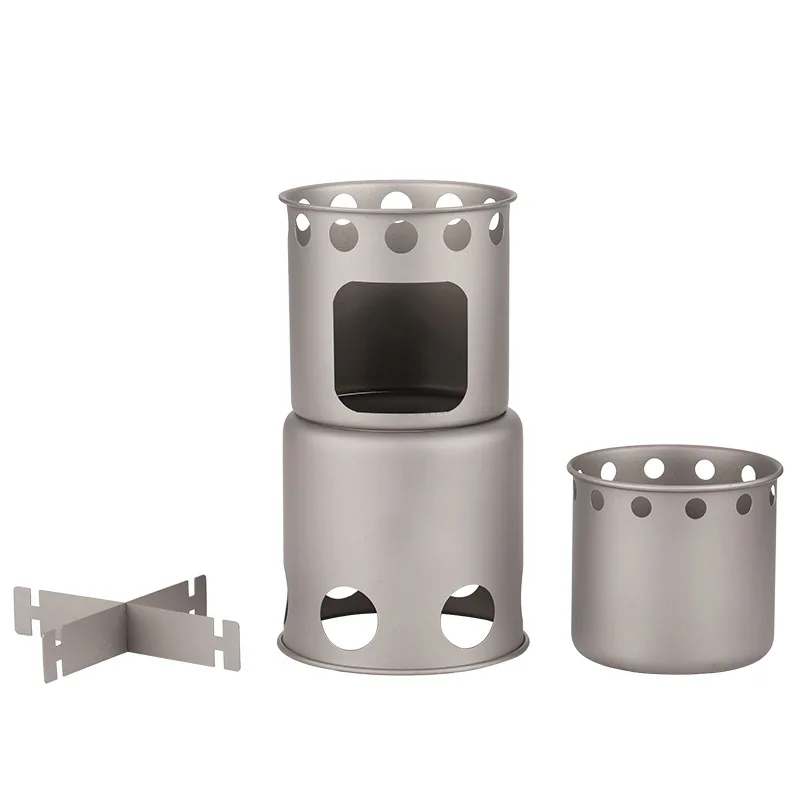 Camping Ultralight Titanium Stove Portable Folding Firewood Stove - Image 2