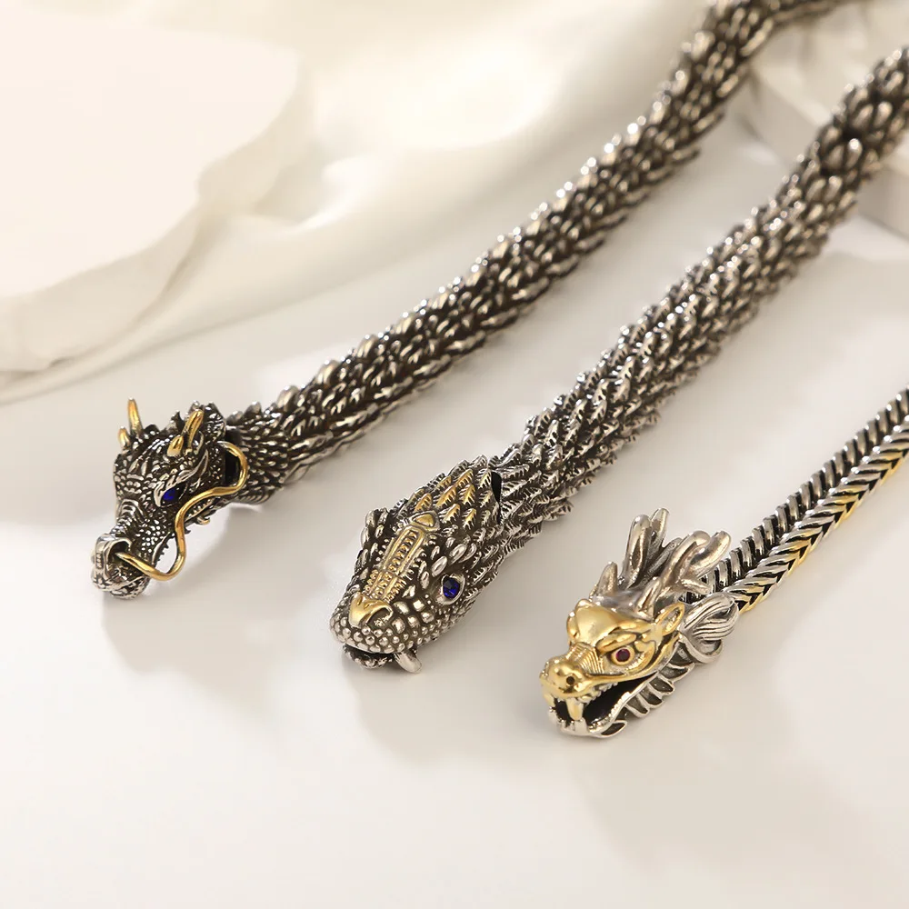 bracelet dragon Handmade Retro Domineering Dragon Bracelet Men's Trend Accessories Snake Personality Chain Jewelry