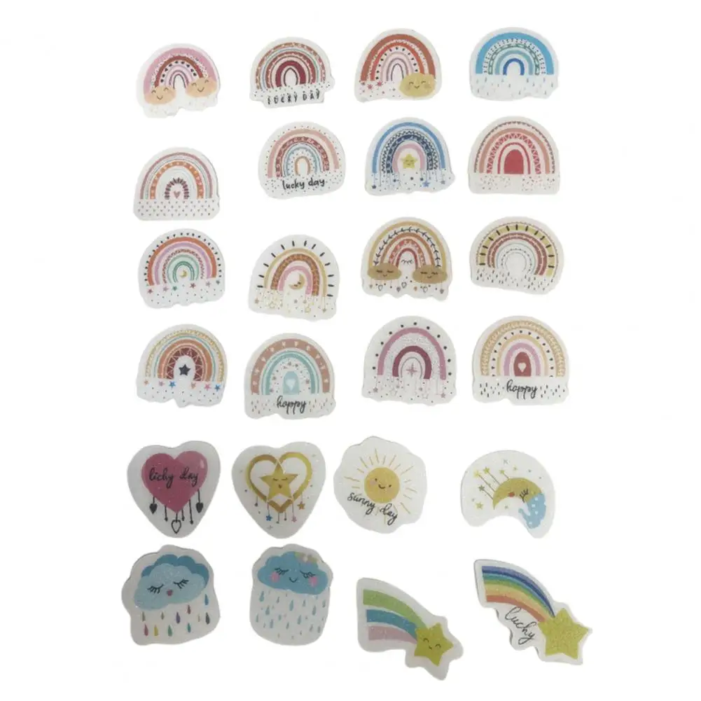 สติกเกอร์ Relief ความเครียดสติกเกอร์ความวิตกกังวลของคอมพิวเตอร์สติกเกอร์ Relief ความวิตกกังวล24ชิ้นแถบรูปรุ้งสำหรับนักเรียนลดความเครียด