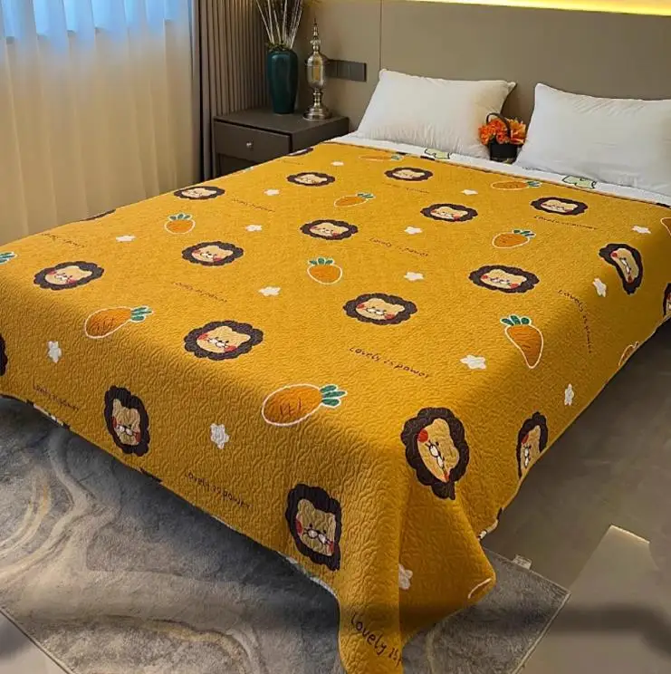 Cartoon pure cotton bed cover, bed sheet, cotton quilting, anti slip and anti wrinkle double-sided available