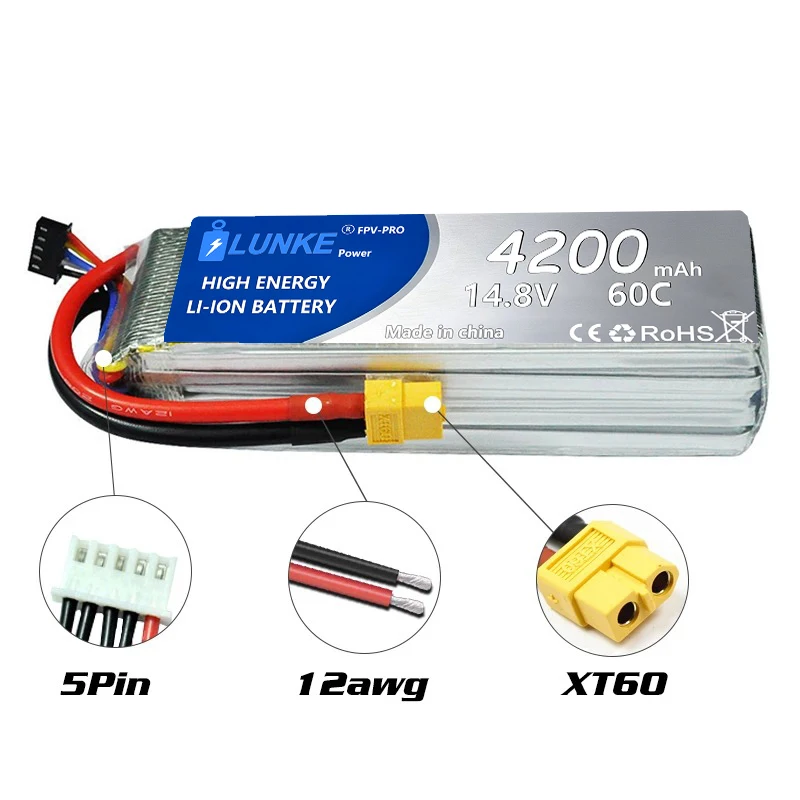 Batterie Lipo 2S 7.4V 5000mAh 50C pour Voiture RC Evader BX, Slash, Bumosquito, Camion, Truggy, Avion, Drone UAV