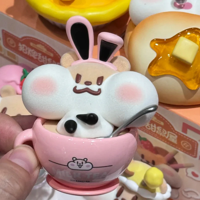 Plzdot Tea Mouse Signature Sweet Hamster House Blind Box Dessert Story Cute Hamster 8 cm Doll For Girl Gift Tabletop Decoration