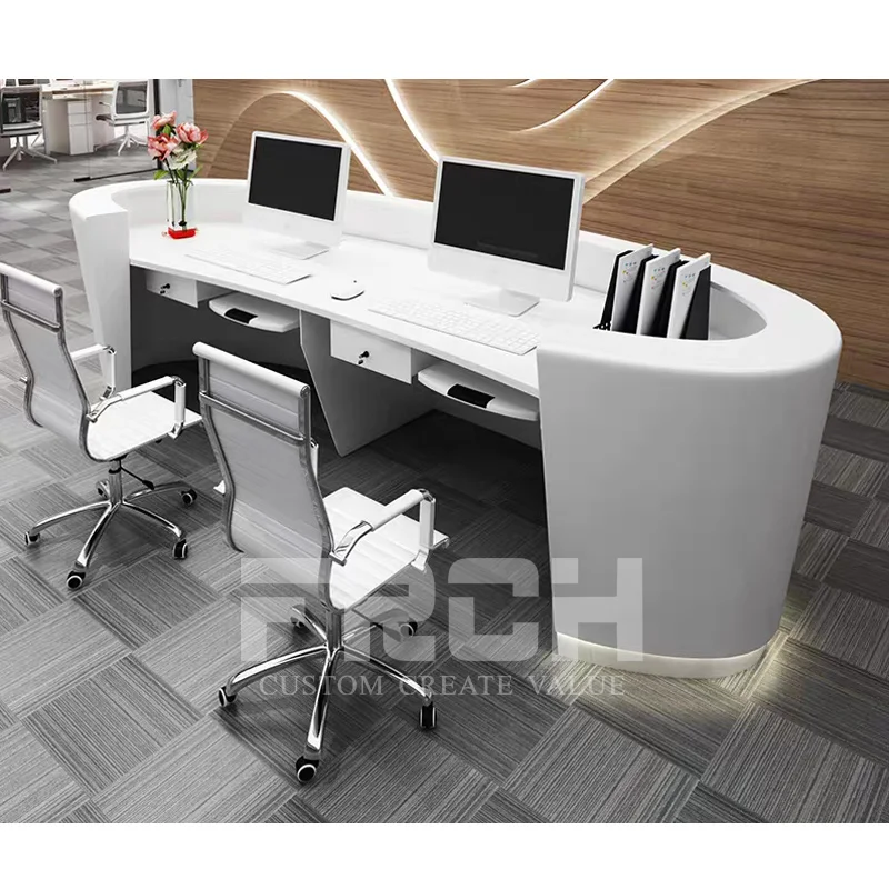 

Modern Design Salon Hotel Reception Counter Round Service Counter Office Reception Front Desk