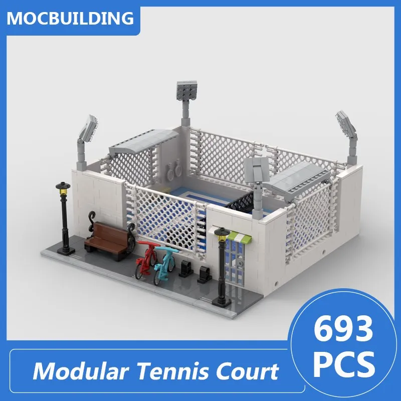 

Modular Tennis Court Model Moc Building Blocks Diy Assemble Bricks Architecture Series Creative Display Xmas Toys Gifts 693PCS