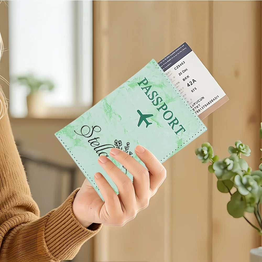 1 Customized Personalized Passport Holder, Artistic PU Passport Cover, Lightweight, Durable, and Foldable Passport Wallet