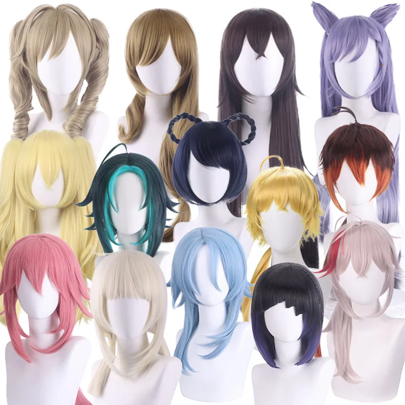

Synthetic Long Pigtails Wig Anime Costume Party Cosplay Heat Resistant Fiber Hair for Women Girls