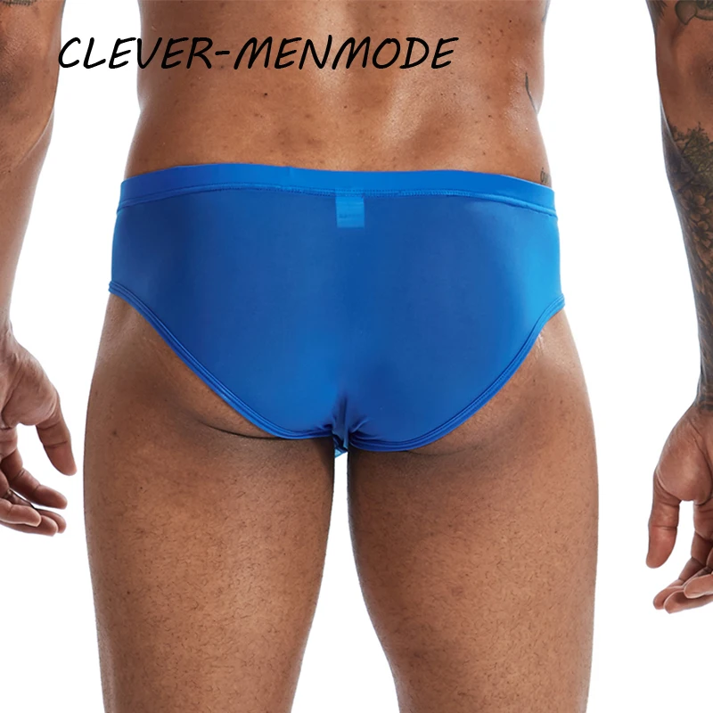 Men's Sexy Ultra-Thin See-Through Transparent Lingerie U Convex Big Penis Bag Briefs G String Elasticity Traceless Tight Shorts