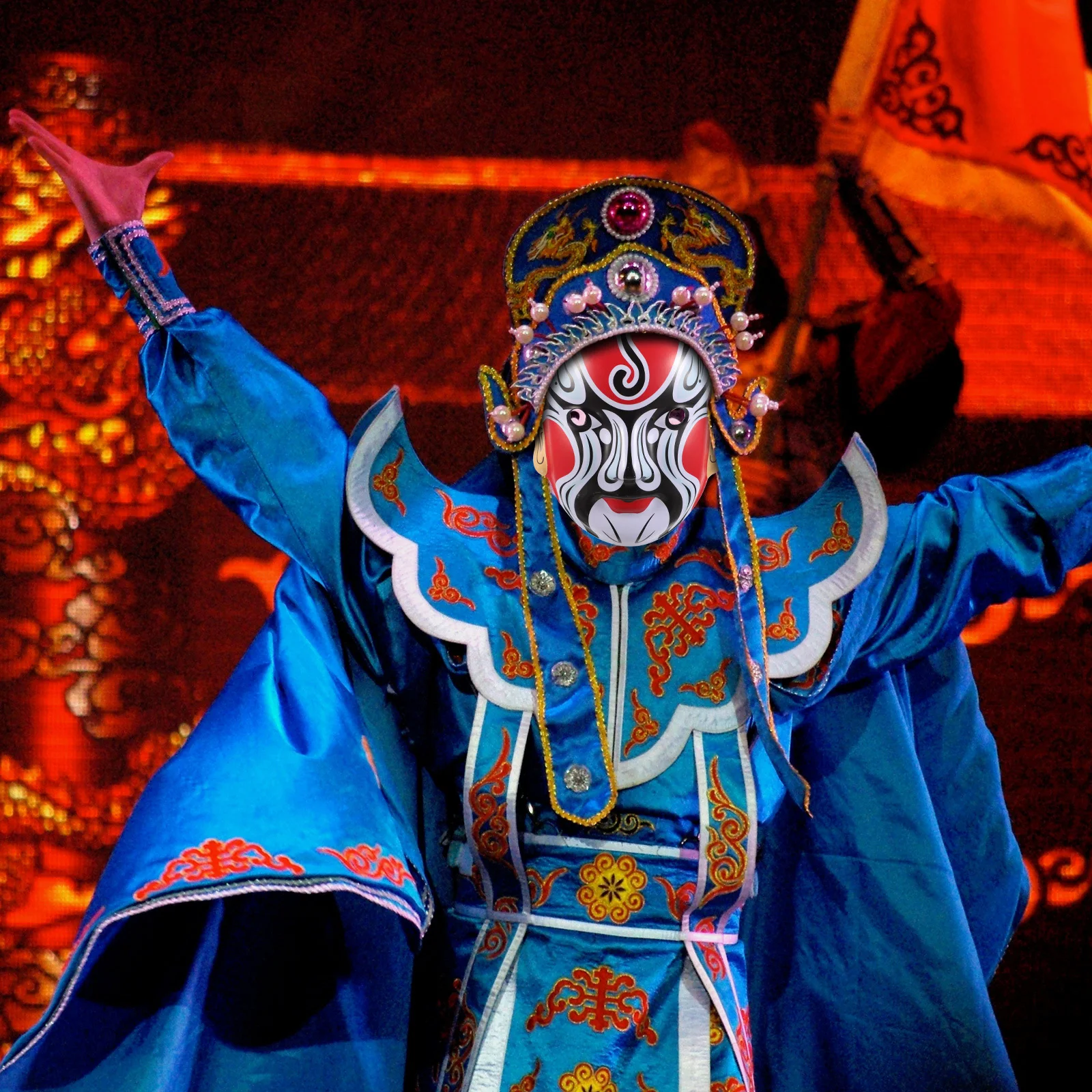 

Face Mask Halloween Decor Asian Chinese Drama Masks Performance Decorative Clothing