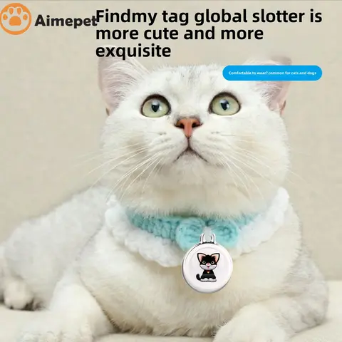 애완 동물 GPS 추적기 AirTag 애완 동물 모니터링 장비와 호환되는 개와 고양이를위한 무선 방수 분실 방지 칼라