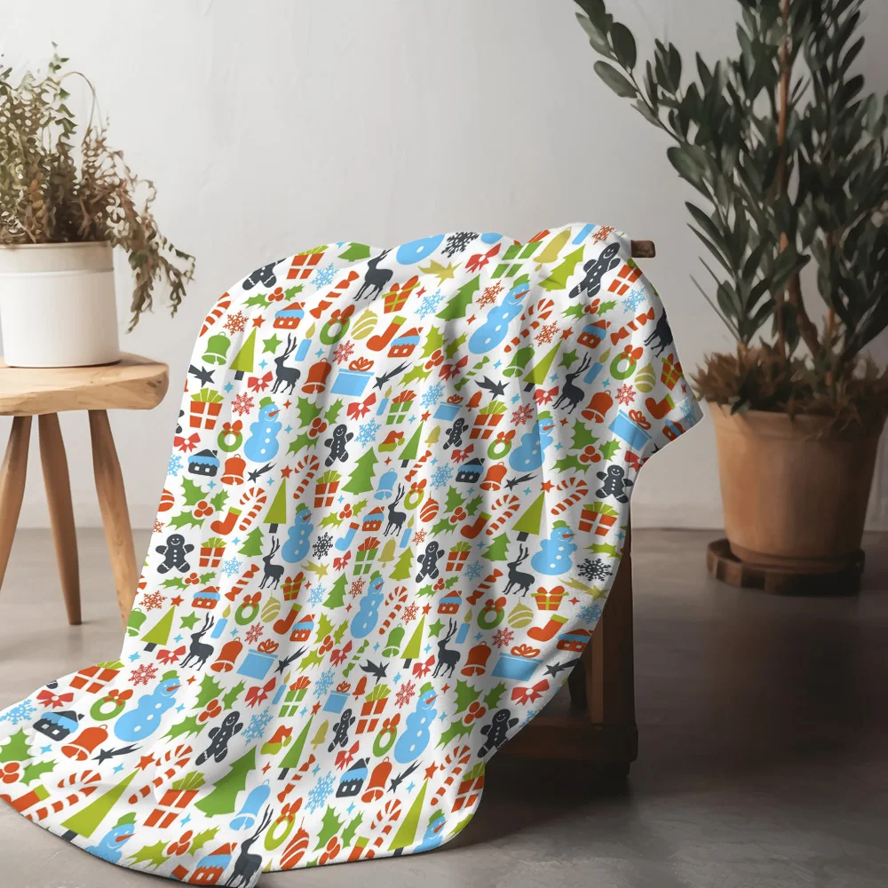 TU Festive Holiday Throw Blanket Cozy Christmas Quilt Reversible Snowflake Patterned Bedspread Warm Winter Decor Gift