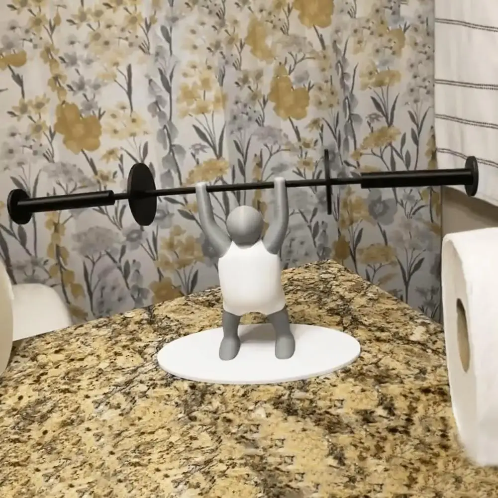 Weightlifting Toilet Paper Holder Barbell Lifter Toilet Paper Holder for Fitness Enthusiasts Unique 3d Printed Weightlifter