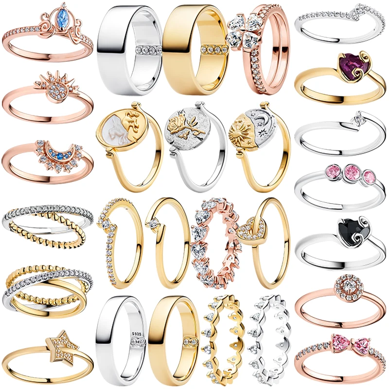 Nuevo Anillo de Plata 925 con Moneda de Princesa Negra para Mujer, Moda Europea, DIY, Regalo de Joyería para Boda y Fiesta, Verano 2026