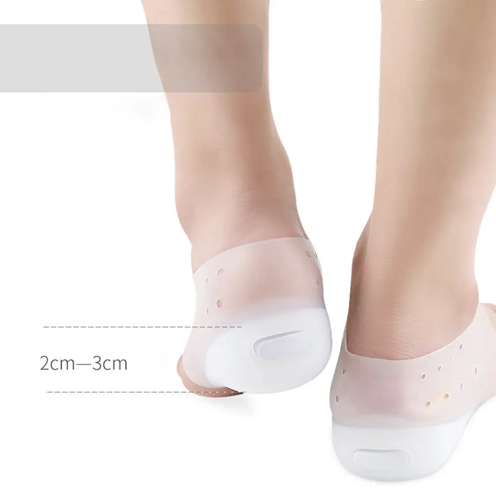 1Pair Invisible Height Increase Insoles Silicone Eva Arch Support Ventilated Deodorant Shock Absorbing Heel Pads for Sneakers