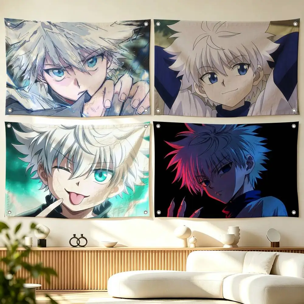 K-Killua Z-Zoldyck Hunter X Hunter  Flag Suitable For Party Club Outdoor Interior Wall Decoration Banner Fans Gift