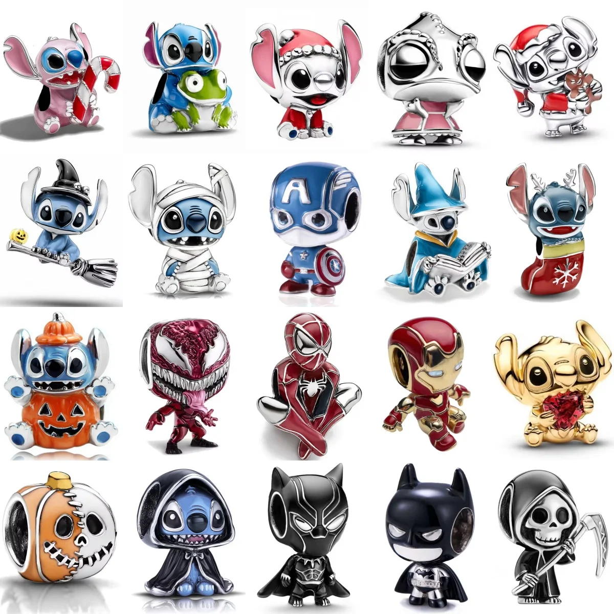 

Серебряный шарм MINISO Disney Stitch S925, рождественский подарок, подвеска-бусина для цепочки-браслета, украшение на Рождество