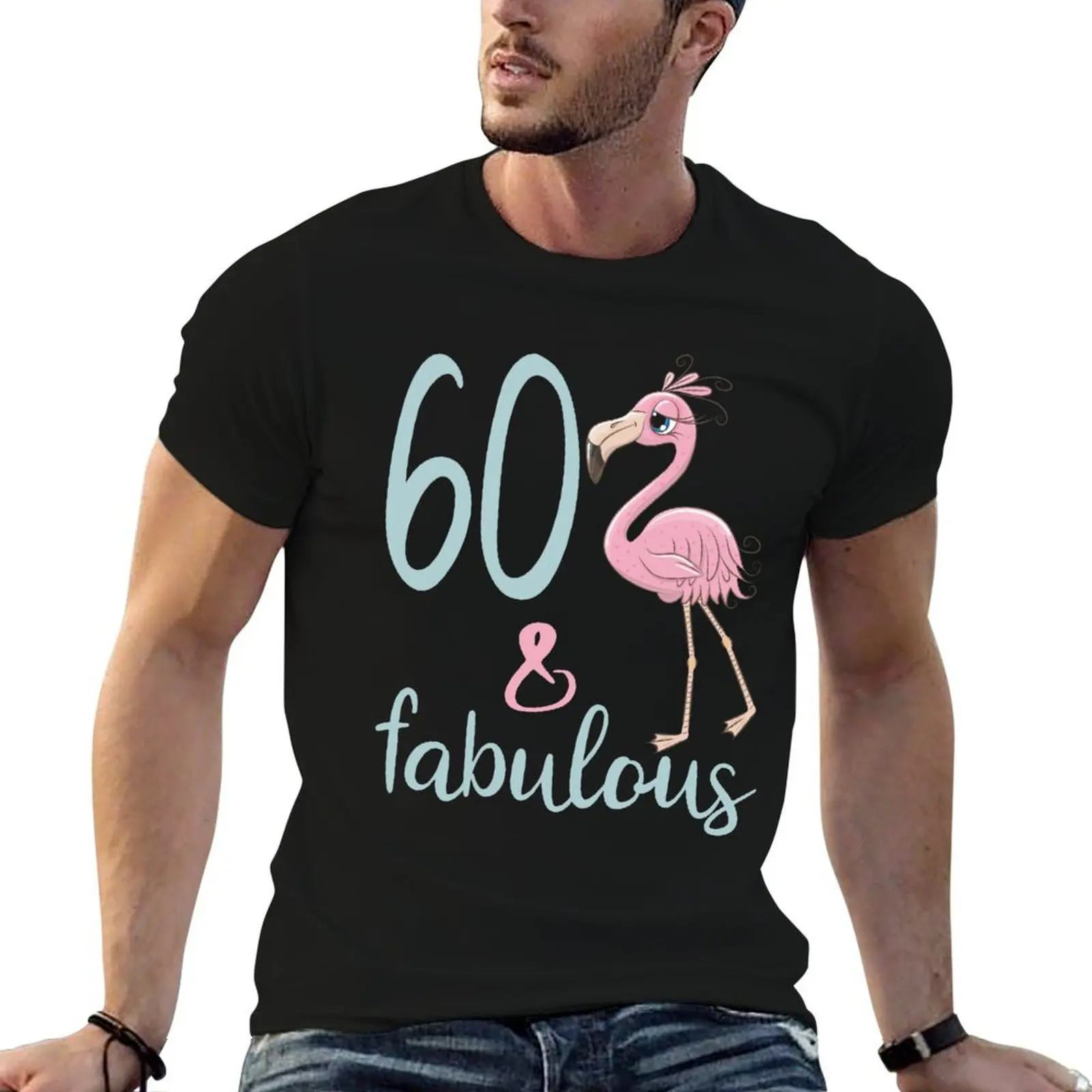 Womens 60th Birthday Party Gift For 60 Years Old Fabulous Flamingo Sixty Bday Outfit For Mom T-Shirt