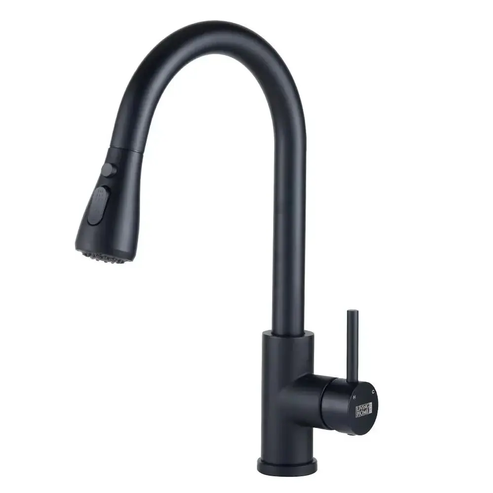 Black Retractable Commercial Pull out Kitchen Tap Mixer Tap Faucet