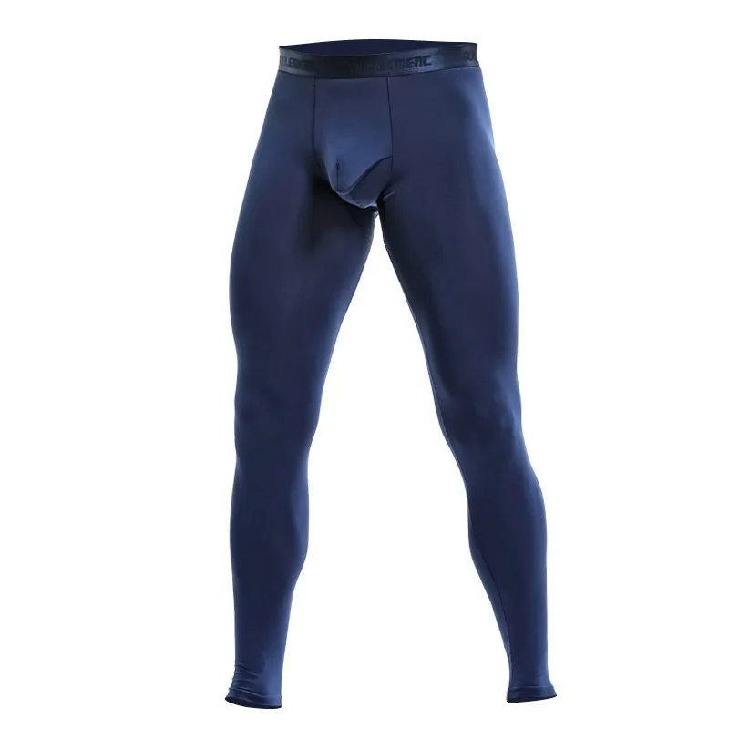 Men Leggings Pants Thermal Underwear Bottoms Penis Pouch Fitness Muscle Bodybuilding Tights Trousers Breathable Sleep Bottoms