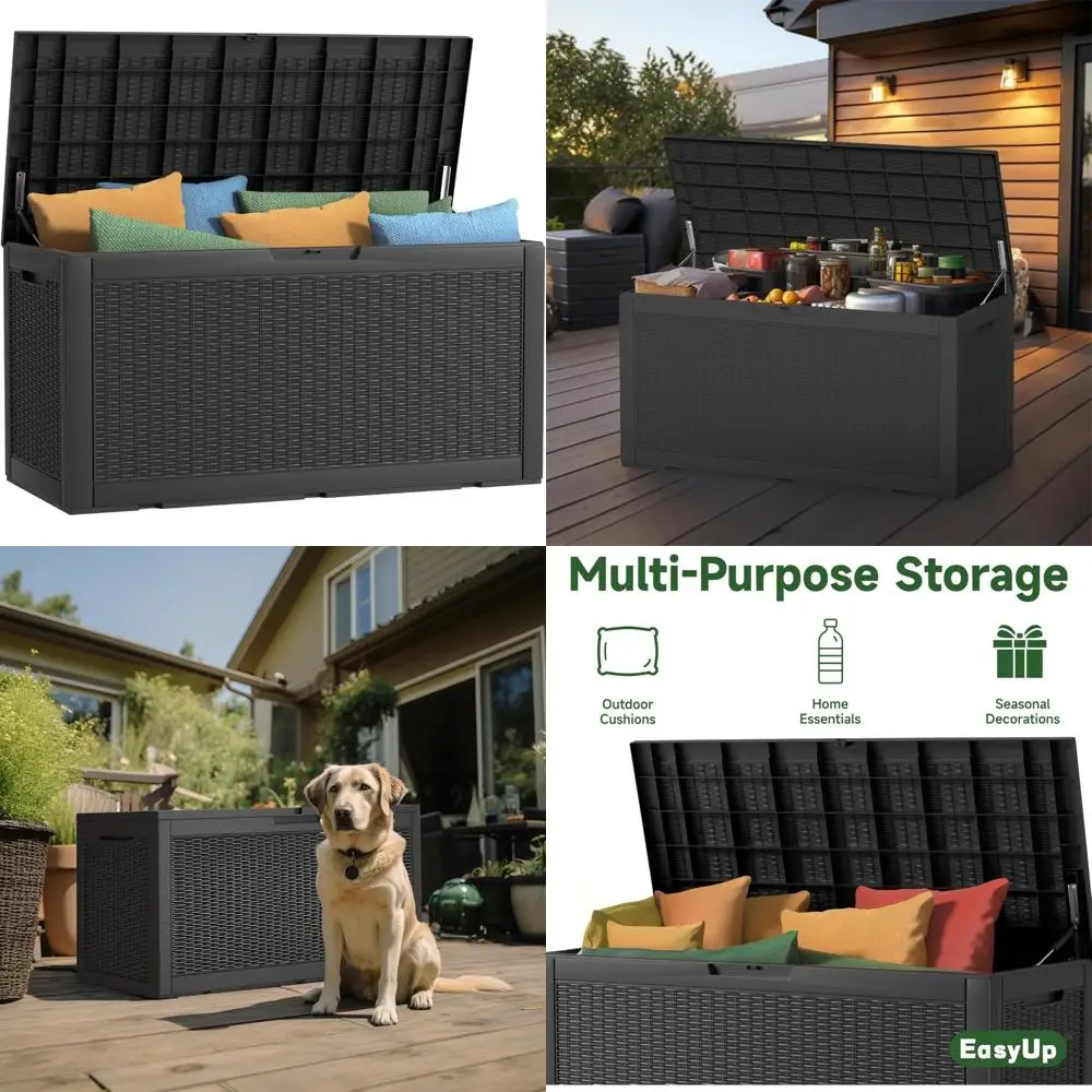 

Водонепроницаемый ящик для хранения на открытом воздухе — мебель для патио, садовые инструменты, подушки, скамейка для хранения аксессуаров для бассейна