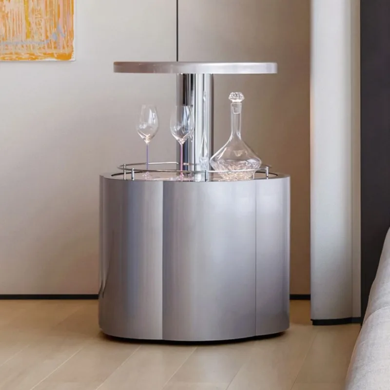 Automatic Lifting Wine Cabinet Villa Luxury Artist Home Solid Wood Storage Side Cabinet