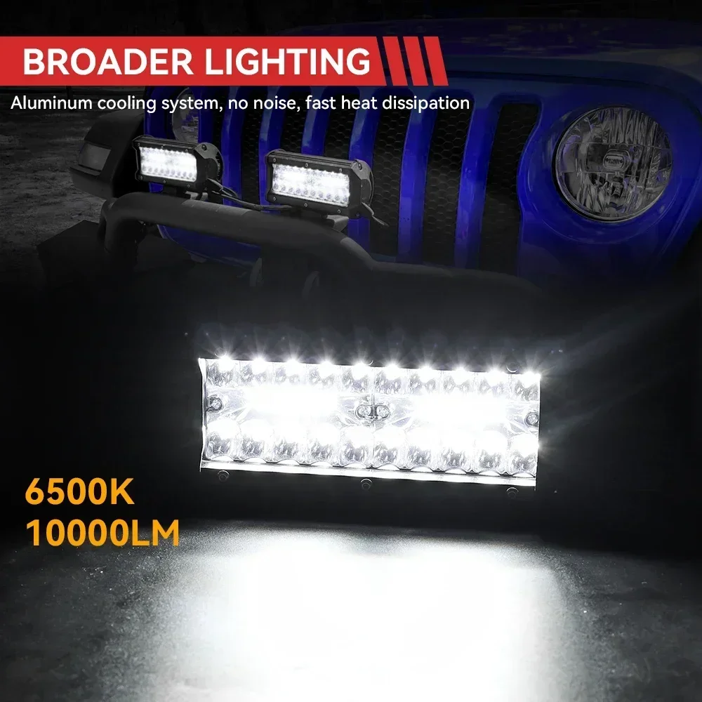 Pop 4/ 7 Inch Off Road Led Light Bars Spot Flood Beam For Work Driving Offroad Boat Car Tractor Truck 4x4 SUV ATV 12V 24V