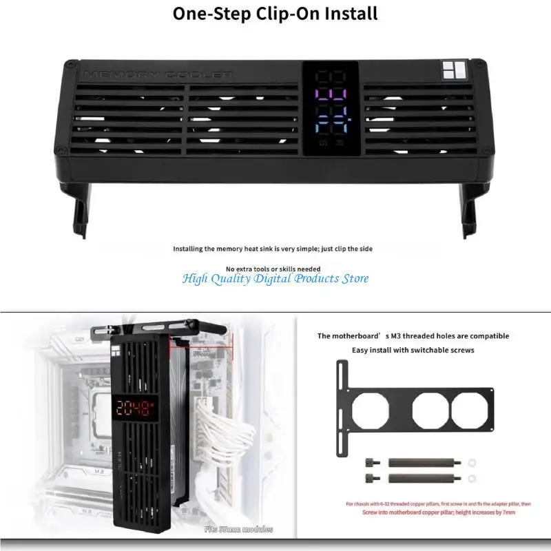 U2JE RAMs Cooling System With 3 40Mm Fan And Visual Temperature