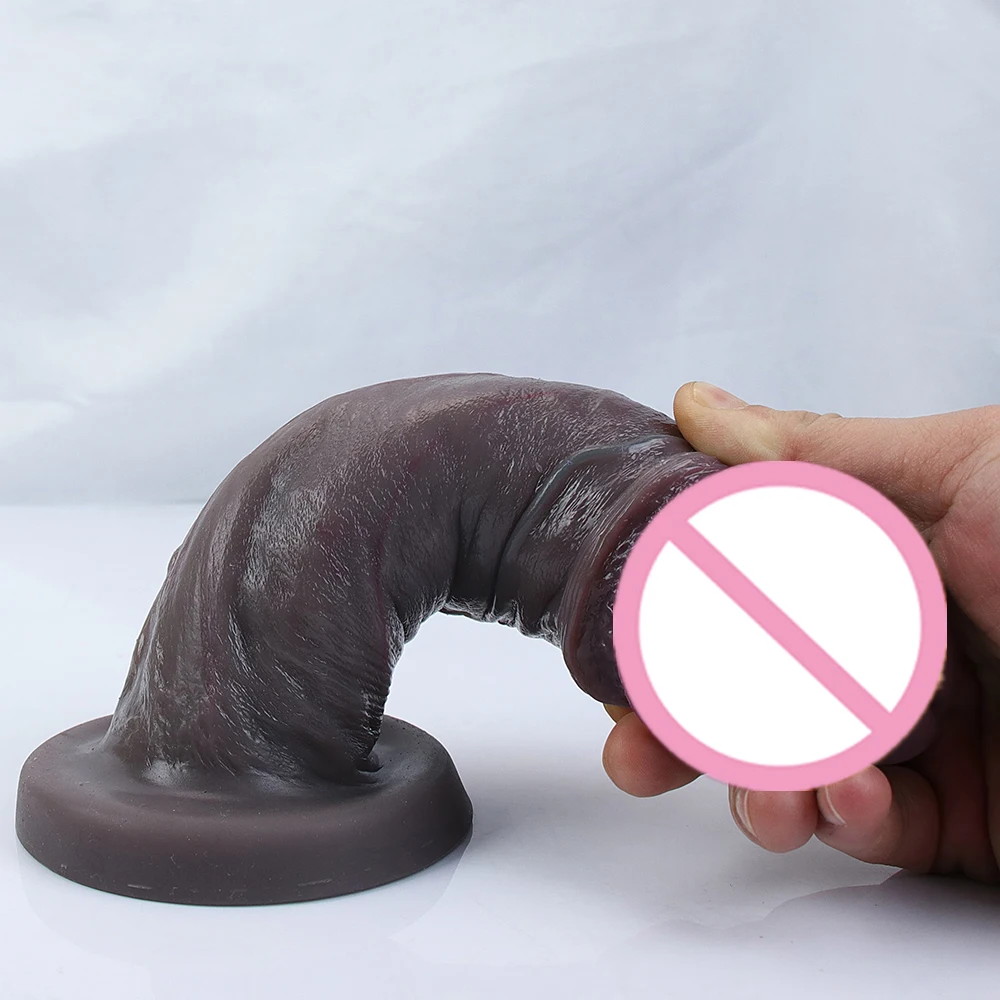 Black Skin Realistic Anal Dildo Soft Big Penis Adult Strapon Suction Cup Cock Male Artificial Man Women Dick Sex Toys For Vagina