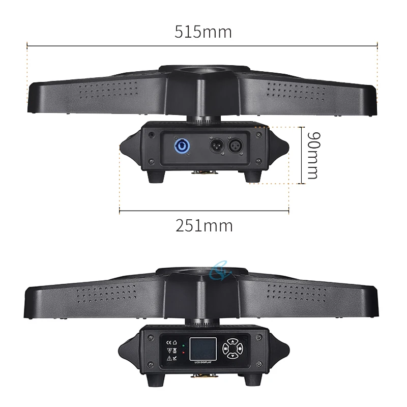 LED 280W Full Color Rotating Moving Head Light Triangle Maple Leaf Retro Lights DMX Voice Control For KTV Bar Background