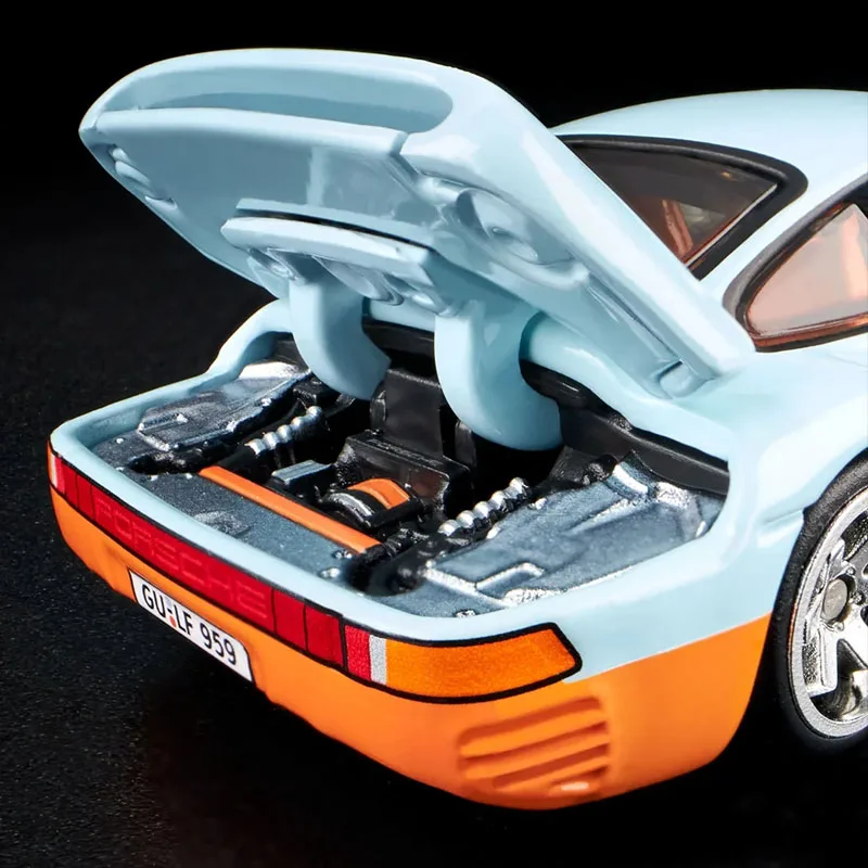 2025 1/64 ล้อร้อนสายสีแดงรถDiecastรุ่นRLC Porsche 959 สะสมห้องพักเครื่องประดับเด็กวันเกิดของเล่นของขวัญ