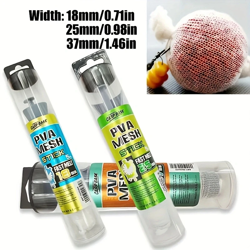 1pc, PVA Mesh Refill for Carp Fishing, Water Soluble PVA Mesh Tube for Bait Bags & Carp Rigs, Available in 18mm 25mm 37mm