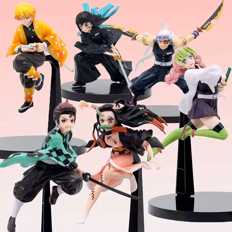 19CM Anime Demon Slayer Kanroji Mitsuri Kamado Tanjirou Kamado Nezuko Action Figure Model Toy Gift