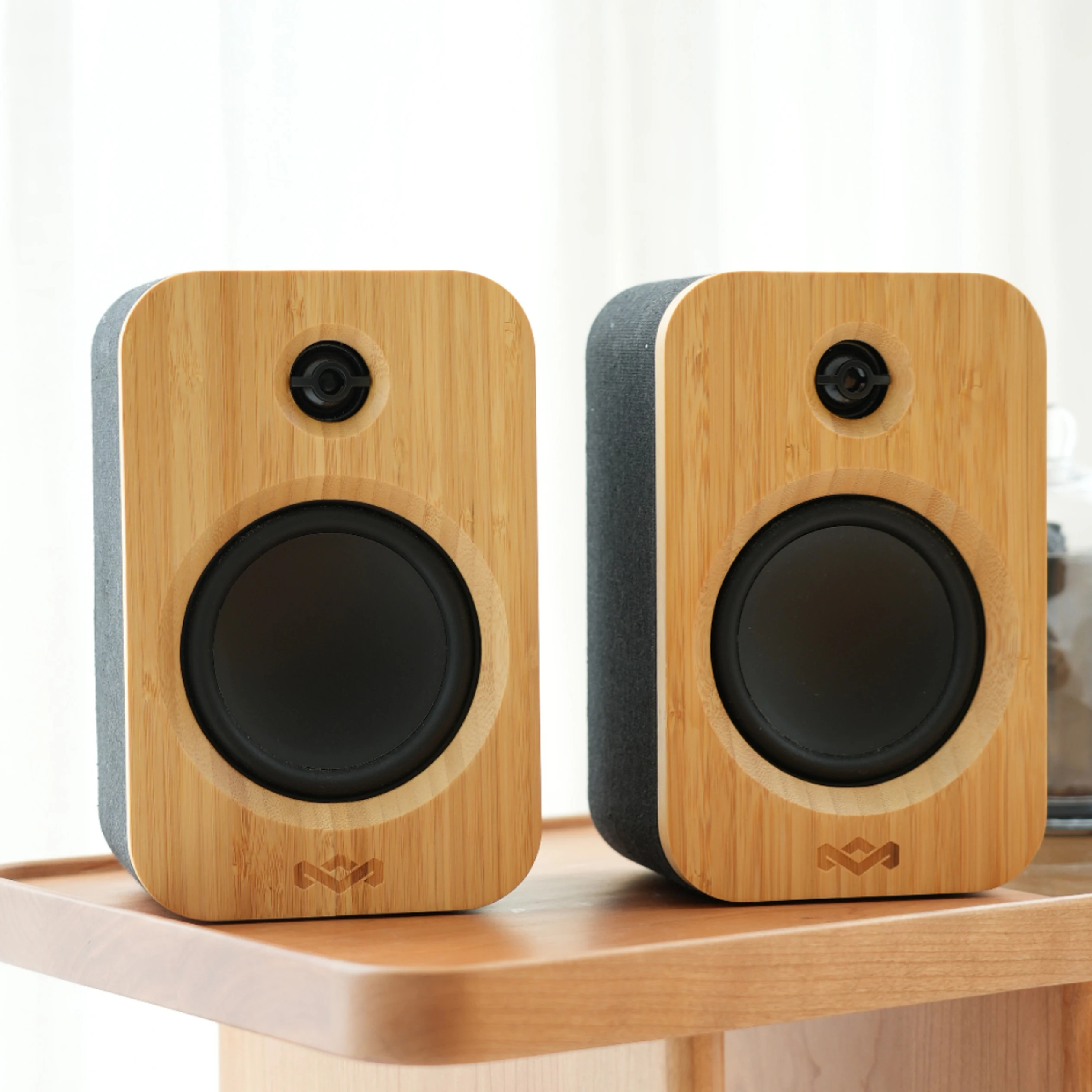 

Bluetooth-динамик Marley GT Duo с деревянным корпусом, экологически чистым басом, портативным двухканальным динамиком для книжной полки