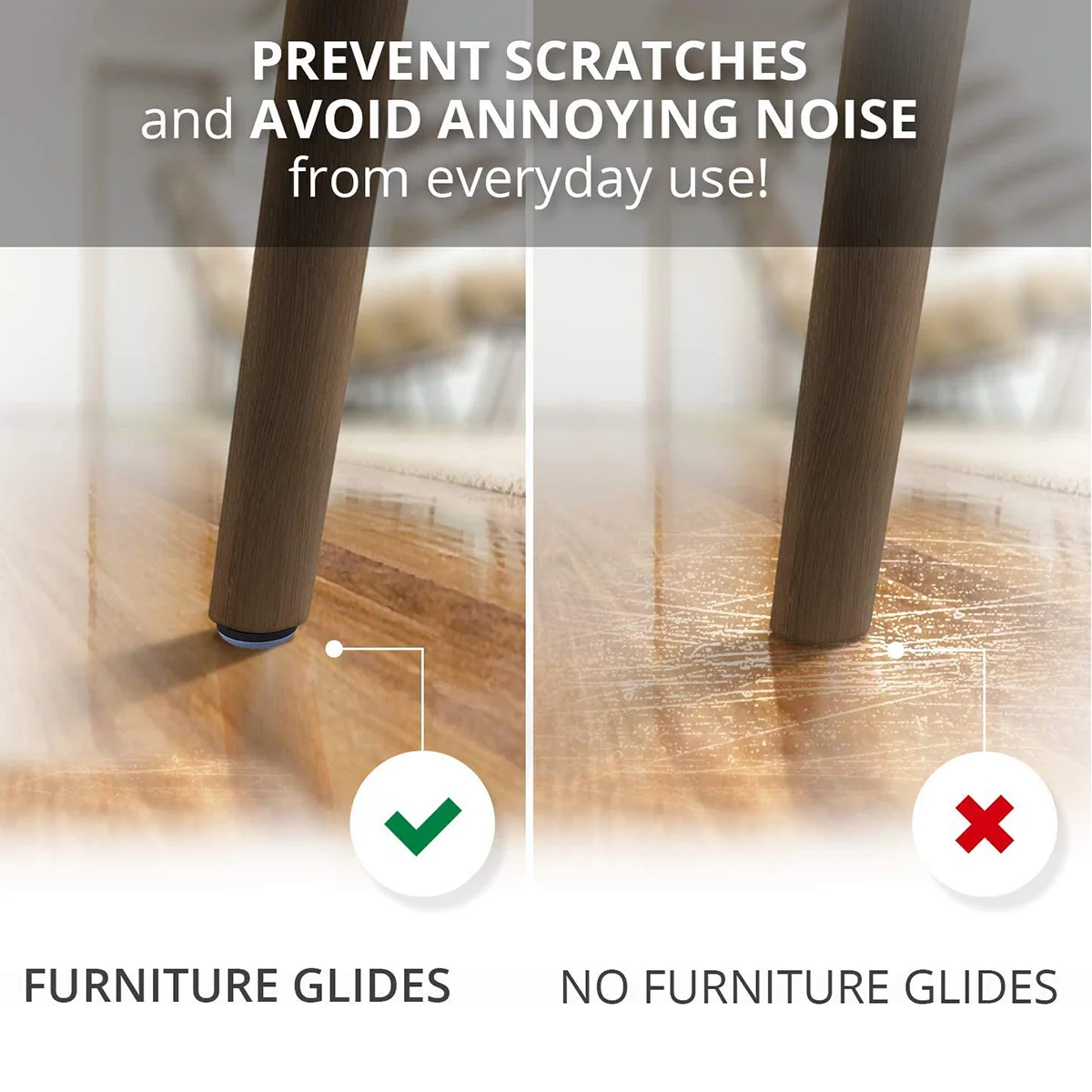 

20Pcs Furniture Leg Bottom Pads Noise Proof Ptfe Floor Protector Nail Chair Table Feet Scratches Furniture Leg Bottom