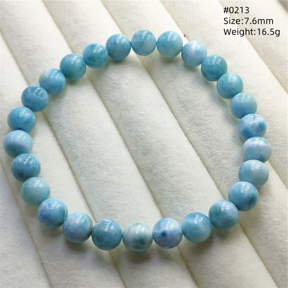 Natural Blue Larimar Bracelet Gemstone Round Beads Women Men Jewelry From Dominica Blue Larimar Beads Rare Stone AAAAAA view 3