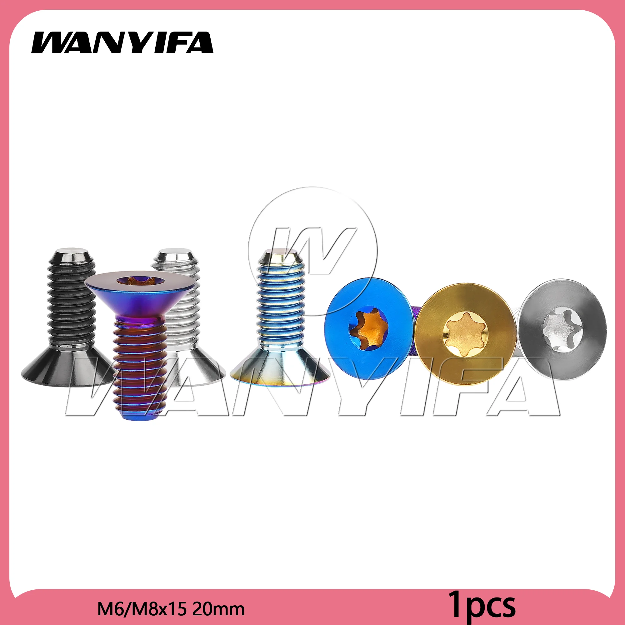 

Wanyifa Titanium Bolt M6/M8x15 20mm Flat Countersunk Head Screws for Bicycle Motorcycle Car Modification Ti Fasteners