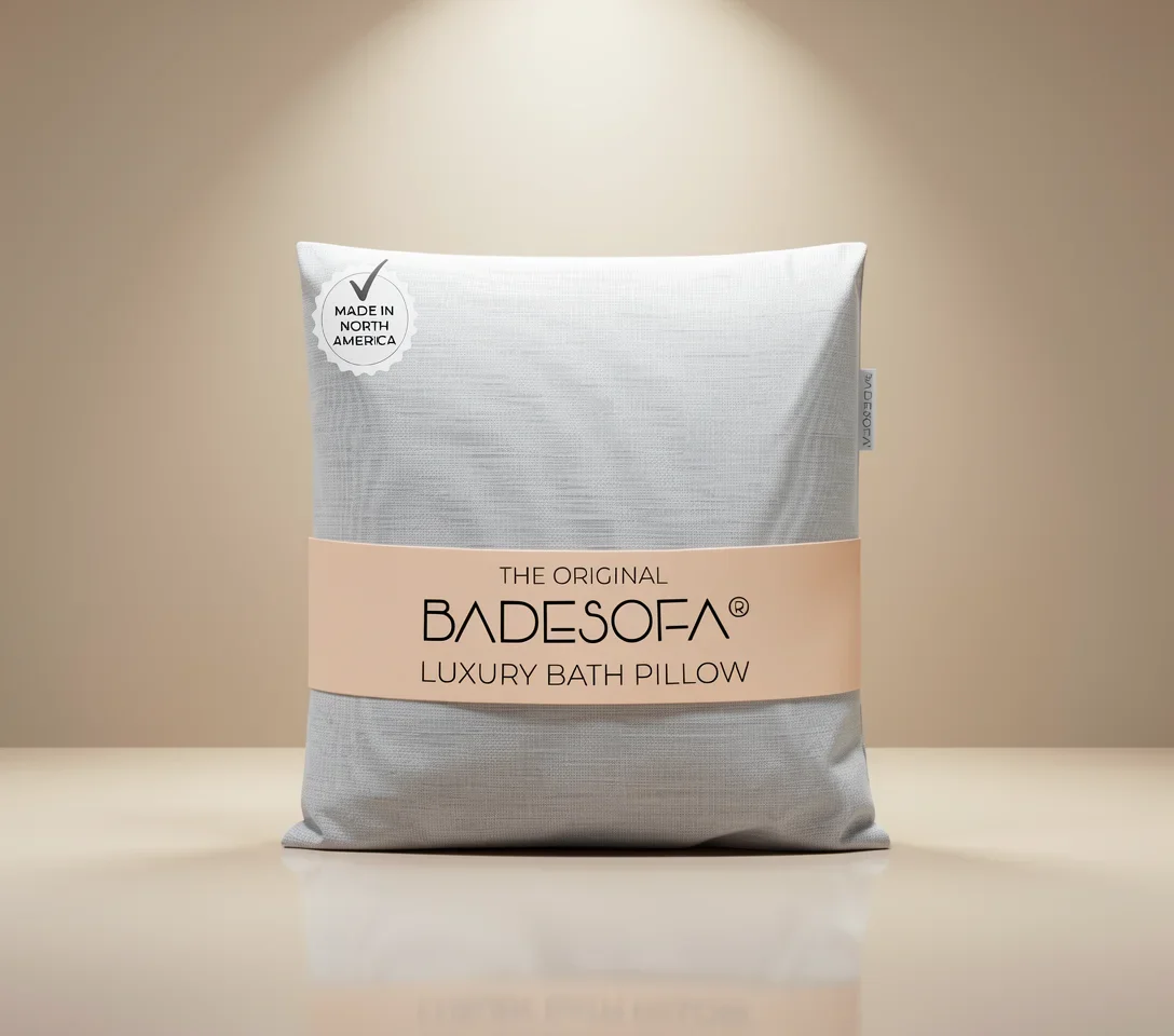 ® Luxury Bath Pillow M in Grey, Quick-Drying Bath Back Pillow | Thick & Comfortable Tub Pillow for Bathtub, Full Body Support, P
