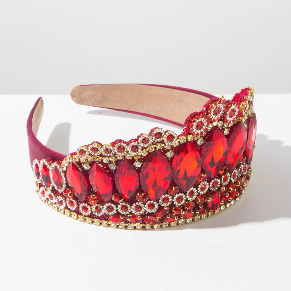 

Luxury Full Diamond Rhinestone Headbands Super Flash Non-slip Hoop Hairband Hoop Design Diamond Crown Hairband Hair Accessories