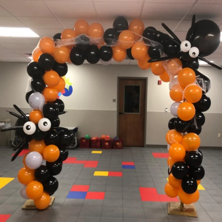 114pcs happy Halloween balloon Wreath arch kit.diy spider balloon.Birthday decorations.Spooky Halloween party.Indoor and outdoor