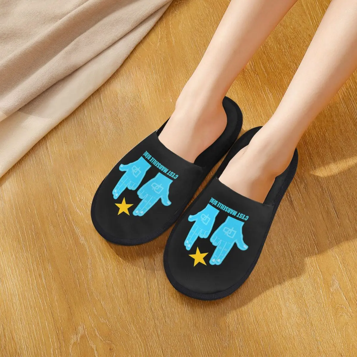 Custom C'est Marseille Bebe JUL Slippers Memory Foam Warm Soft Women House Slipper Indoor Comfy Shoes
