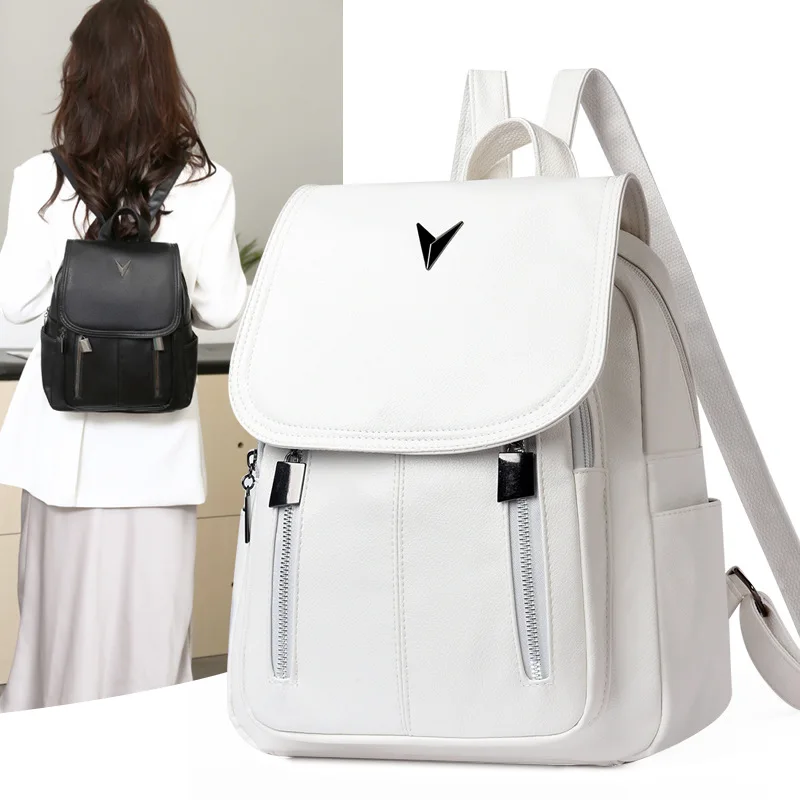 Mochila impermeable de gran capacidad para mujer, bolso cruzado de estilo callejero a la moda, Material PU, para viajes, senderismo al aire libre