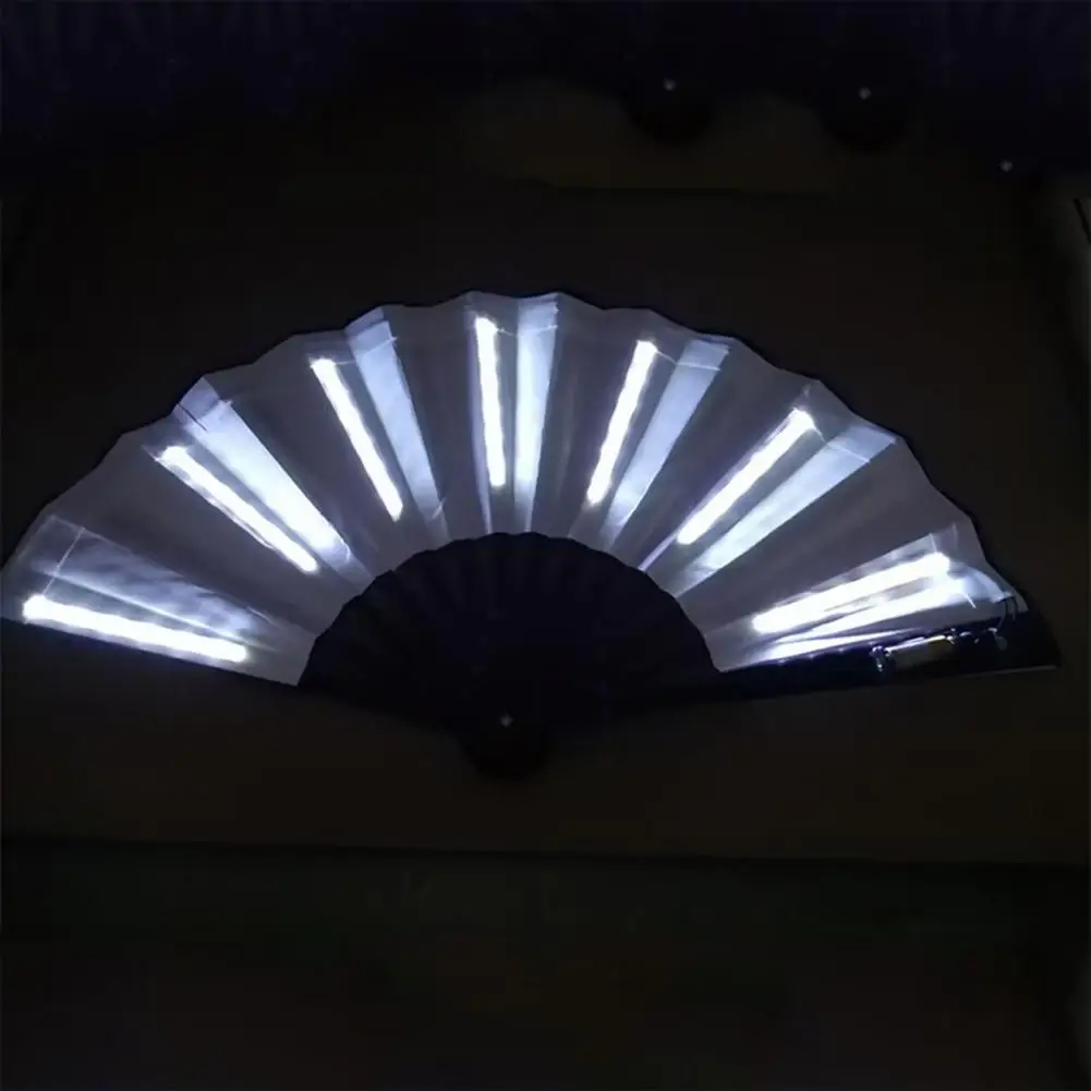 Lightweight Fan Foldable 12v 8 Inch Luminous Fan Led Light with Strong Hinge for Ktv Bar Club Decoration Night Performance Prop