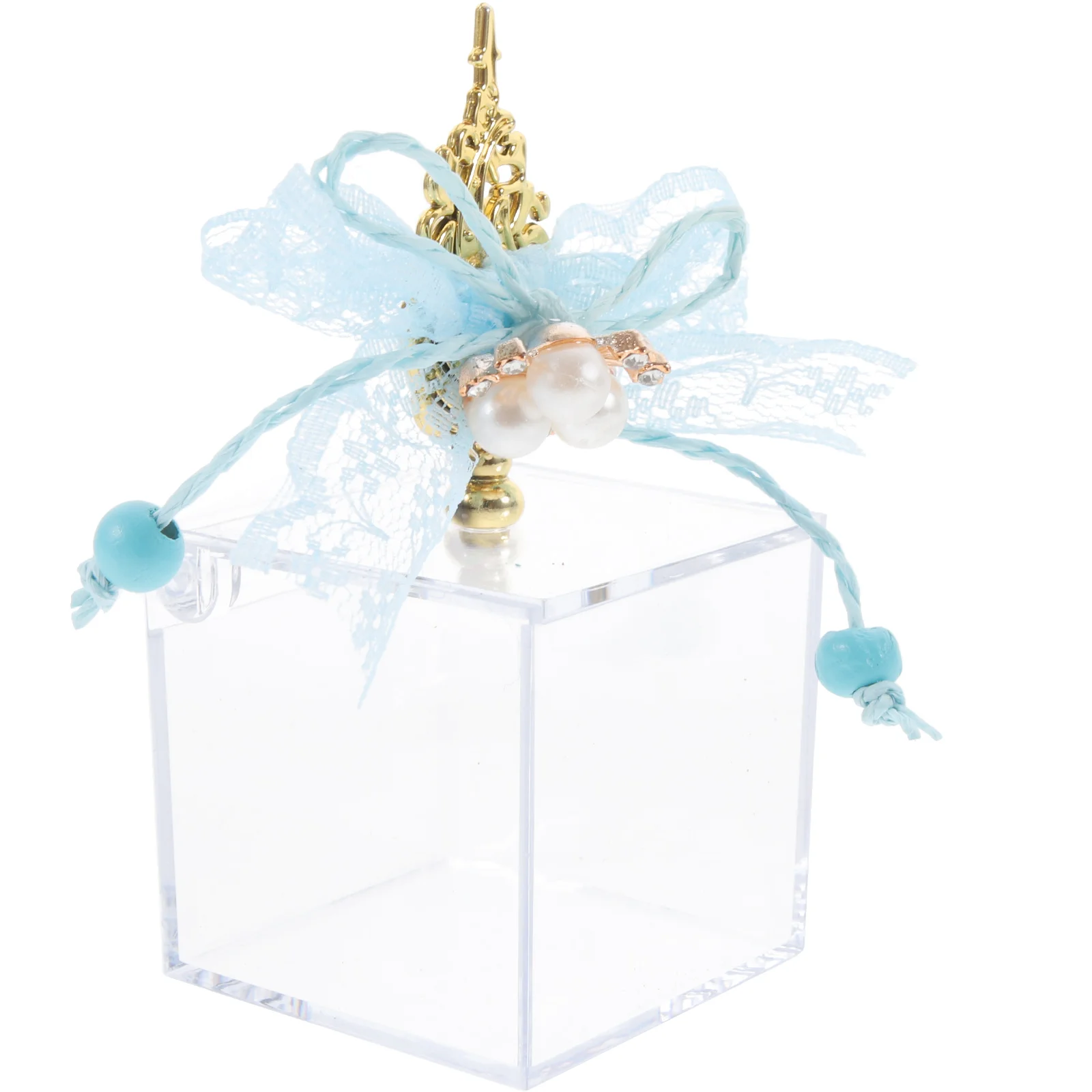

12 Pcs Square Containers with Lids Candy Box Small Dessert Boxes Jewelry Case Blue Plastic