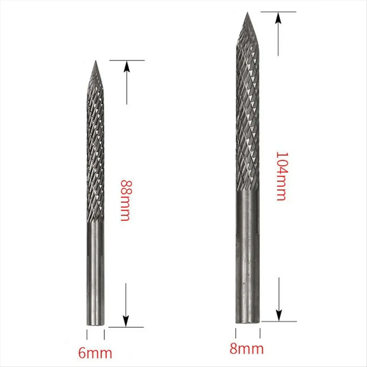 New 2Pack Tire Bit Multi Sizes Tire Repair Carbide Burr Drill Bit Tire Patches Plug Cutters Wire Cutter Reamer Drill 6mm 8mm