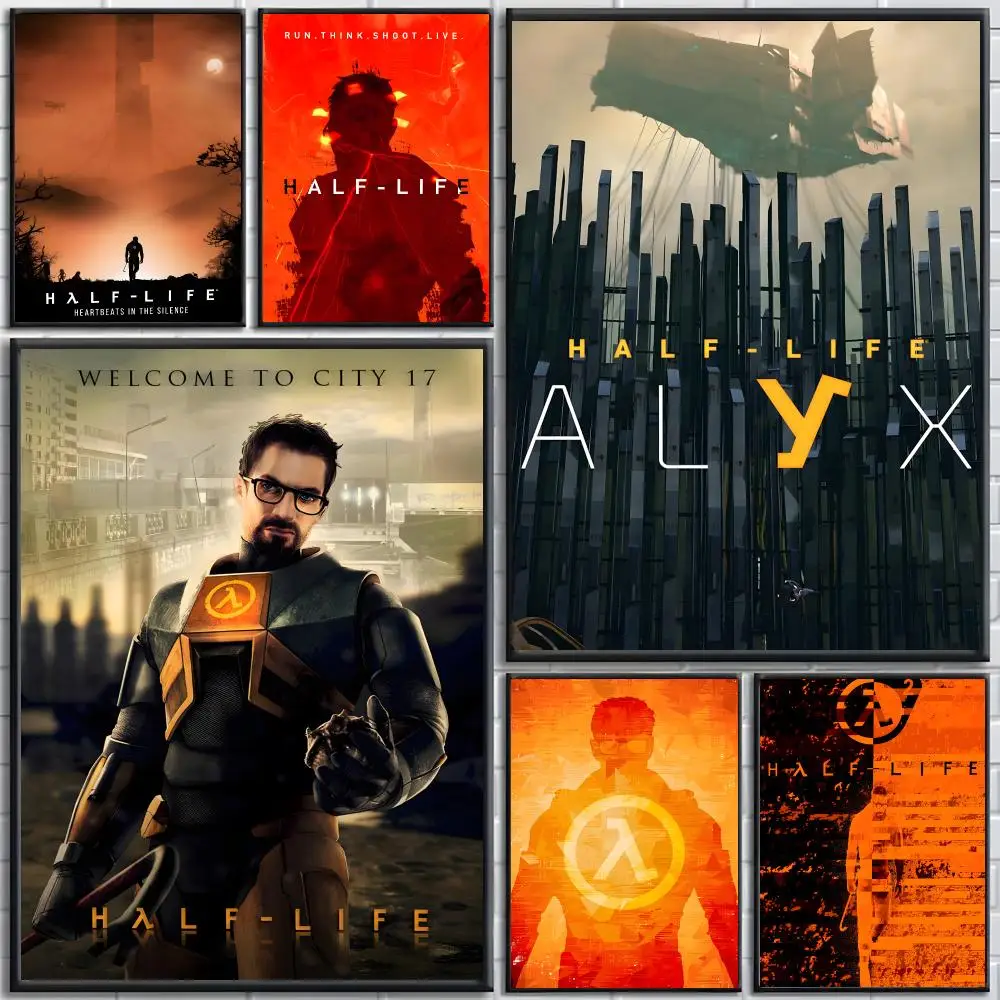 Game Half Life Poster Home decor posters for bedrooms and living rooms—high-definition cartoon movie-themed wall art.