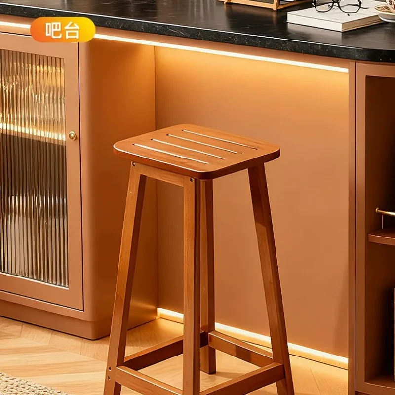 Mid-century Vintage Bar Stool High Leg Counter Chair Commercial Cashier Pub Cafe Island Seat Leisure Dining High Stool for Home