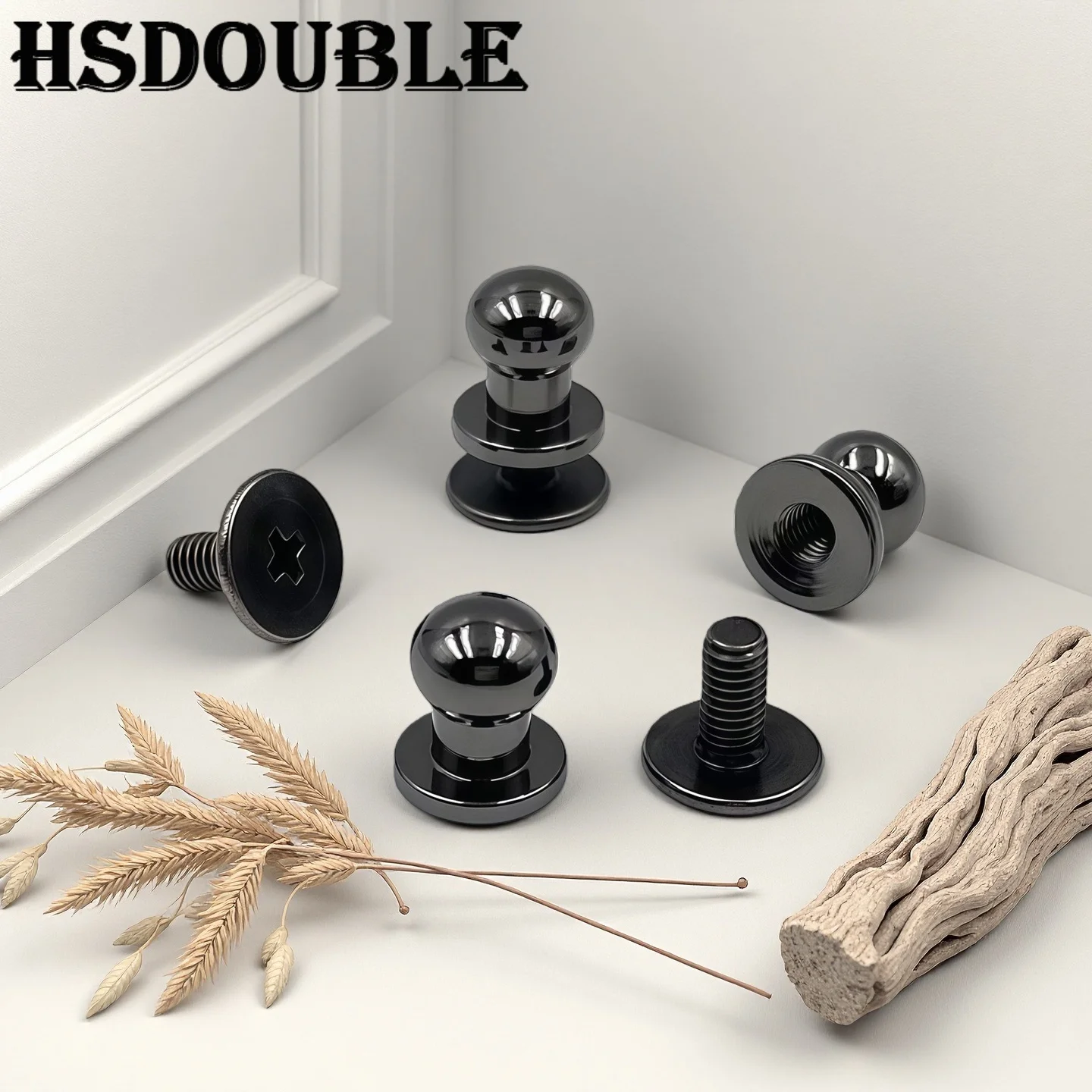20 Sets Metal Alloy Round Head Rivets Spikes Screw Rivets Studs DIY Crafts Leather Belt Watch Band Decor Nail Buckles