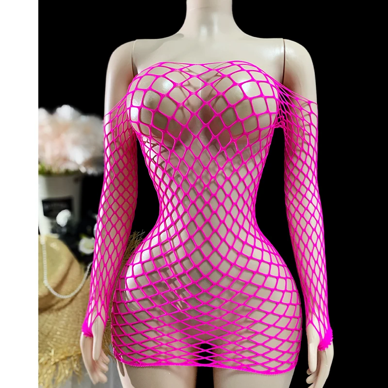 1PC Donne A Rete Coprispalle Senza Bikini Lingerie Sexy Vedere Attraverso Scava Fuori Vestito Aderente Manica Lunga Beachwear DS136